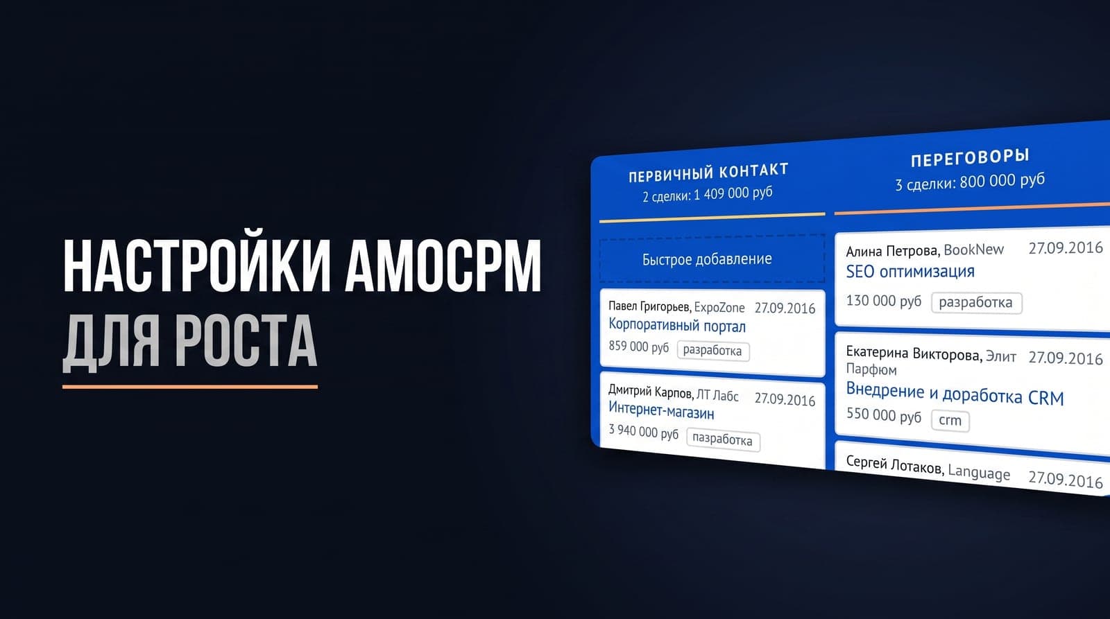Карта настроек amoCRM для малого бизнеса: что проверить перед масштабированием