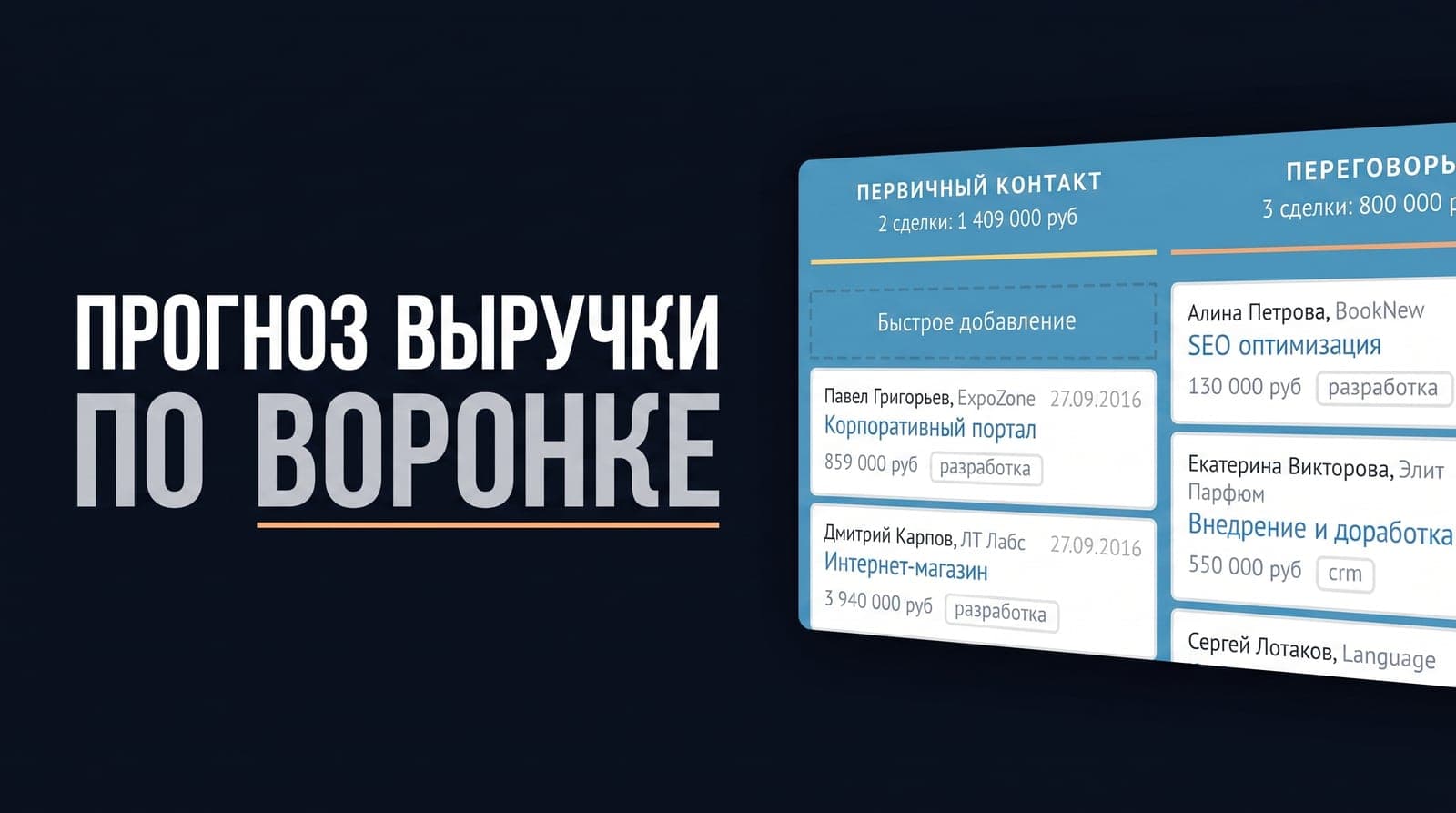 Прогноз выручки по воронке amoCRM: сколько денег реально принесут текущие сделки в этом месяце